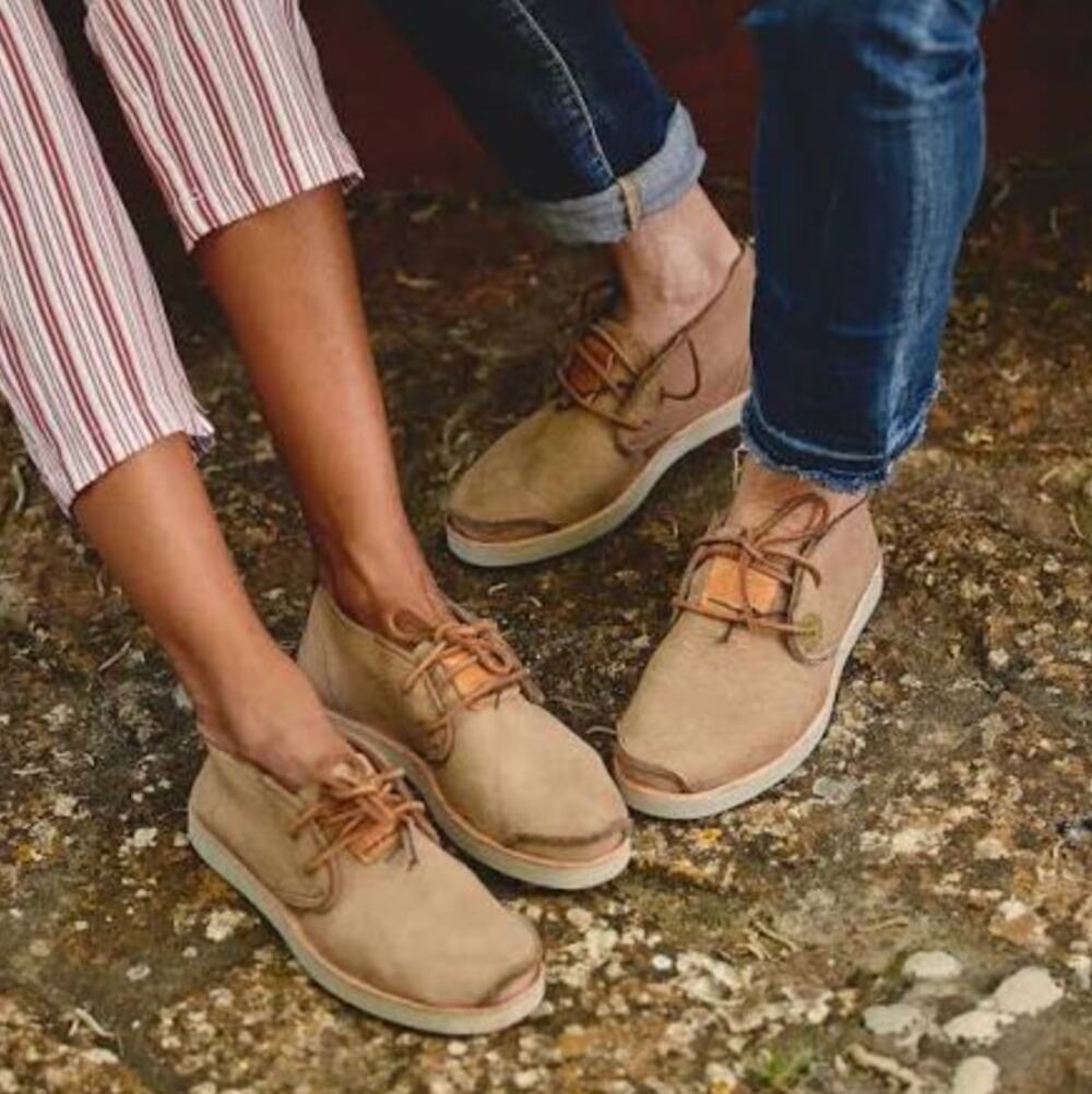 Satorisan Womens Shoes 40 8.5 Benirras Mid Beige Leather Lace-Up Chukka